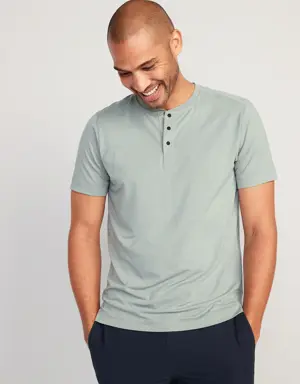 Beyond 4-Way Stretch Henley T-Shirt for Men silver