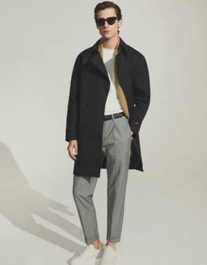 Pleated slim-fit trousers