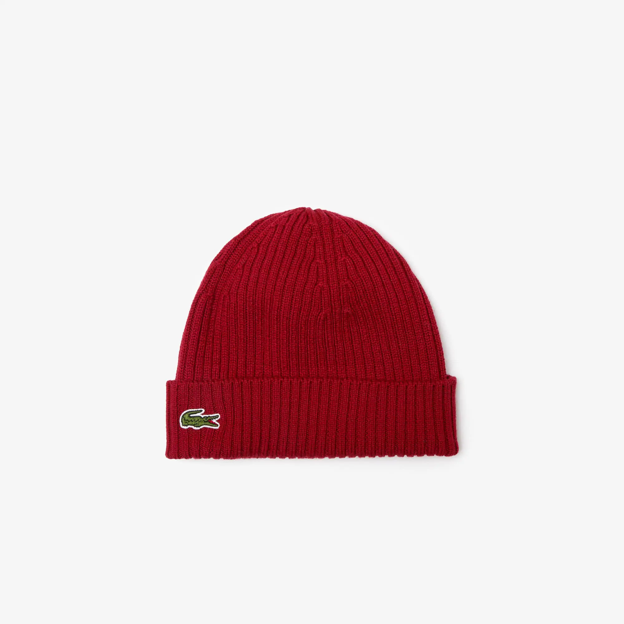 Lacoste Unisex Ribbed Wool Beanie. 2