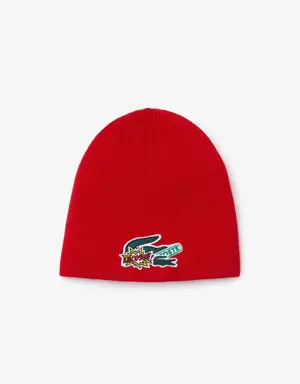 Lacoste Kids' Comic Effect Badge Beanie