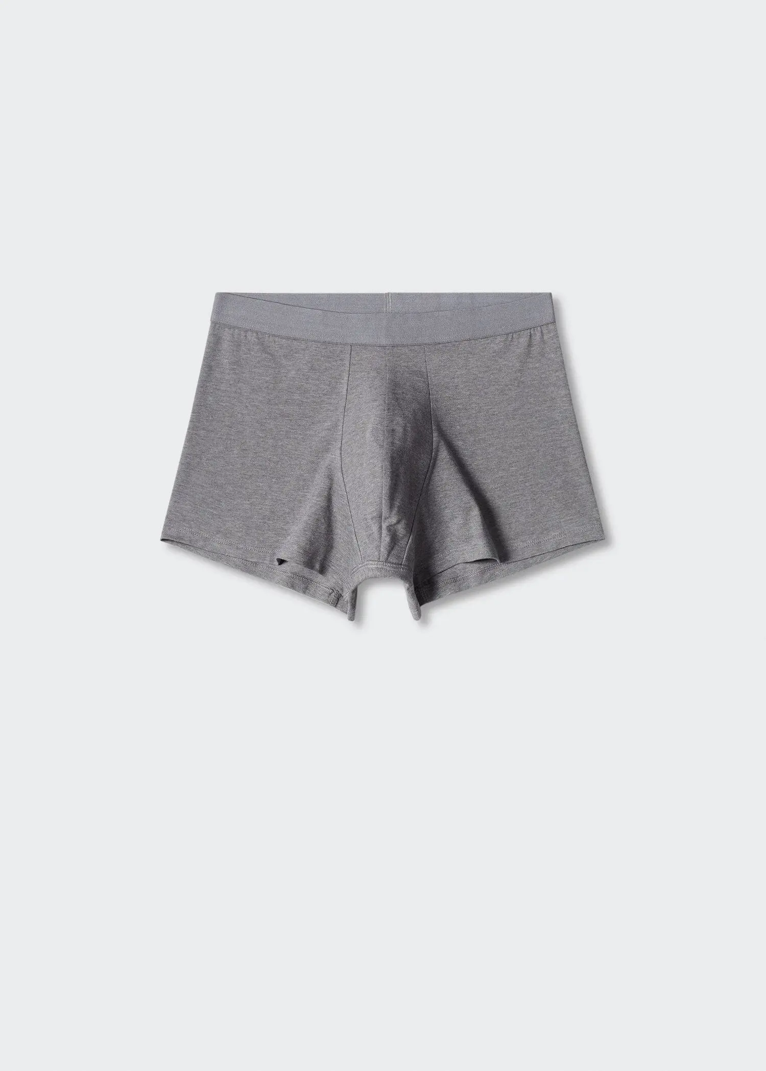 Mango Basic boxer 2 pack. a pair of gray shorts with an elastic waist band. 