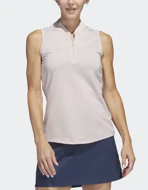 Two-Color Ottoman Sleeveless Golf Polo Shirt