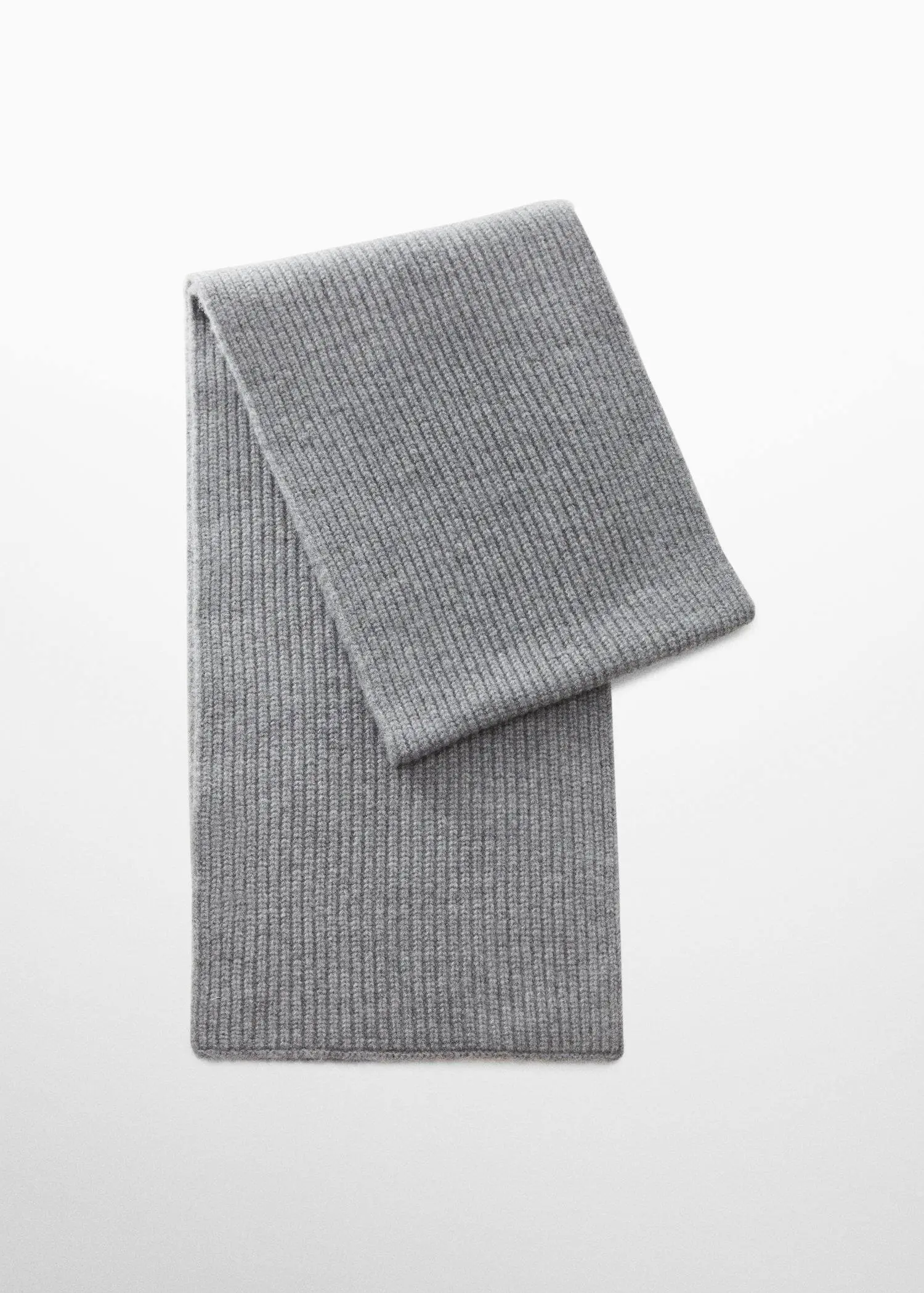 Mango Ribbed wool-blend scarf. 1