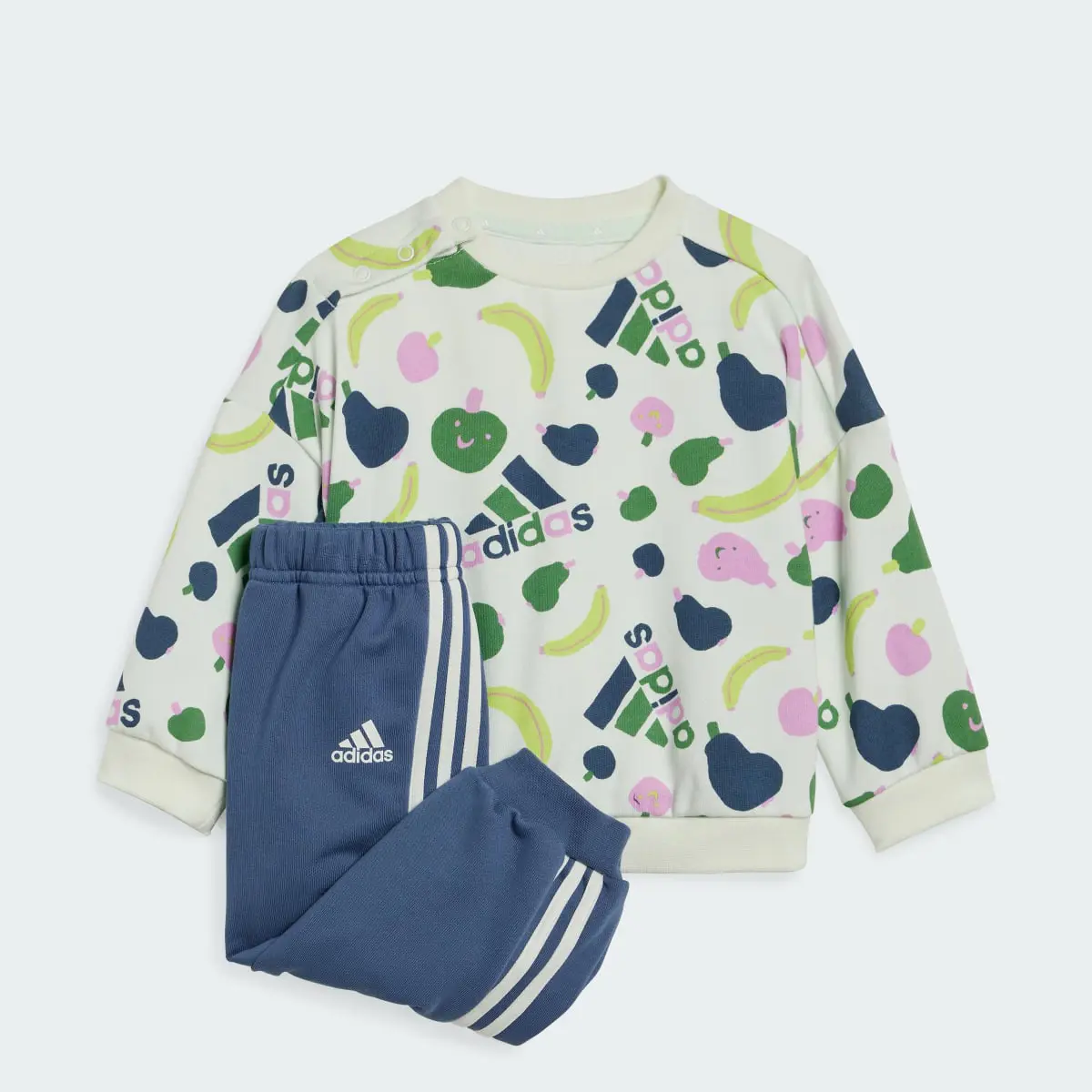 Adidas Essentials Allover Print Kids Jogginganzug. 1