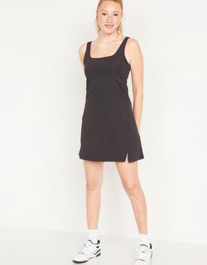 Old Navy PowerSoft Square-Neck Athletic Dress black
