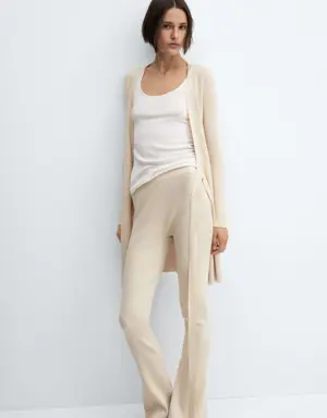 Wideleg ribbed trousers