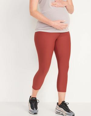 Old Navy Maternity Full Panel PowerSoft Crop Leggings red