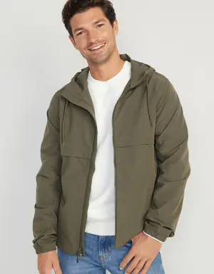 StretchTech Water-Repellent Hooded Zip Jacket for Men green