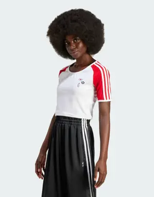 Adidas Mickey Mouse x Originals 3-Stripes Icon For Her Baby Tee. 2