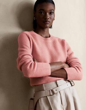 Banana Republic Lucia Cashmere Ribbed Sweater pink