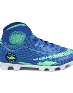 28365 Saks Mavi - Yeşil Çim - Halı Saha Çoraplı Krampon Futbol Ayakkabısı
