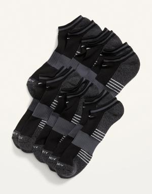 Go-Dry Gender-Neutral Low-Cut Performance Socks 6-Pack for Adults black
