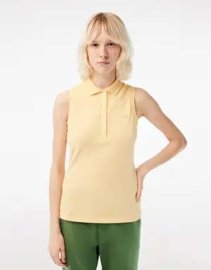Women's Slim Fit Cotton Piqué Sleeveless Polo