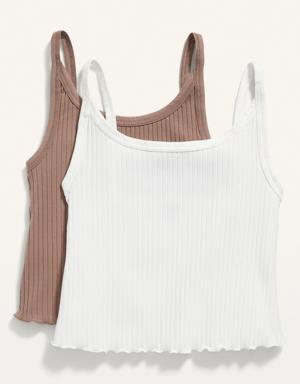 Old Navy Fitted Cropped Rib-Knit Cami Top 2-Pack for Women brown