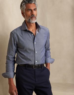 Cotton-Cashmere Dress Shirt blue