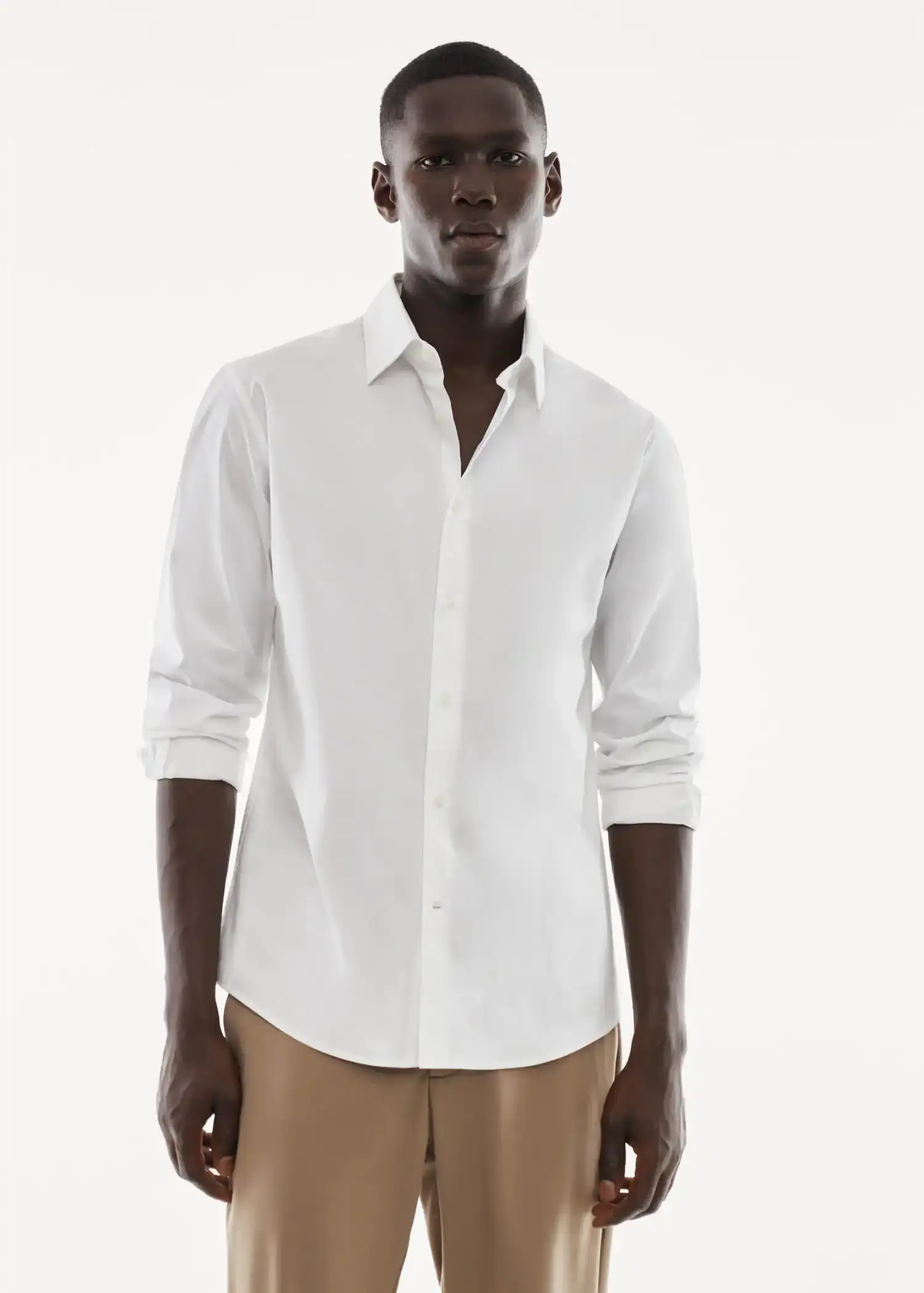 Mango Slim fit stretch cotton shirt. 1