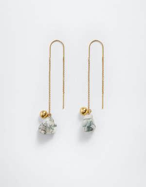 Stone thread earrings