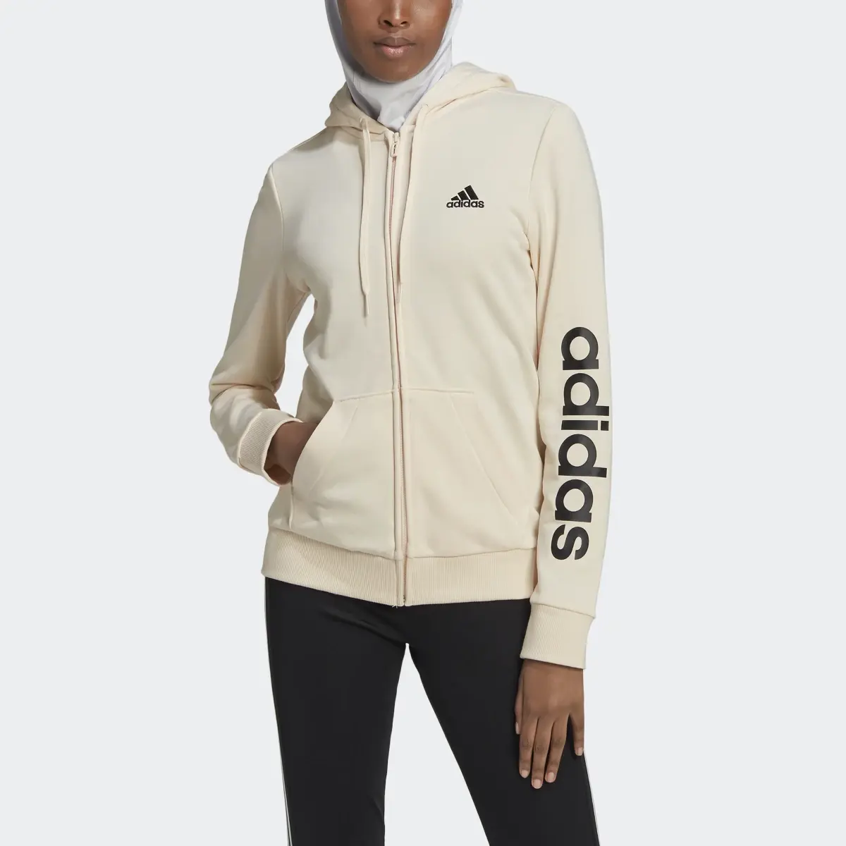 Adidas Essentials Logo Full-Zip Hoodie. 1