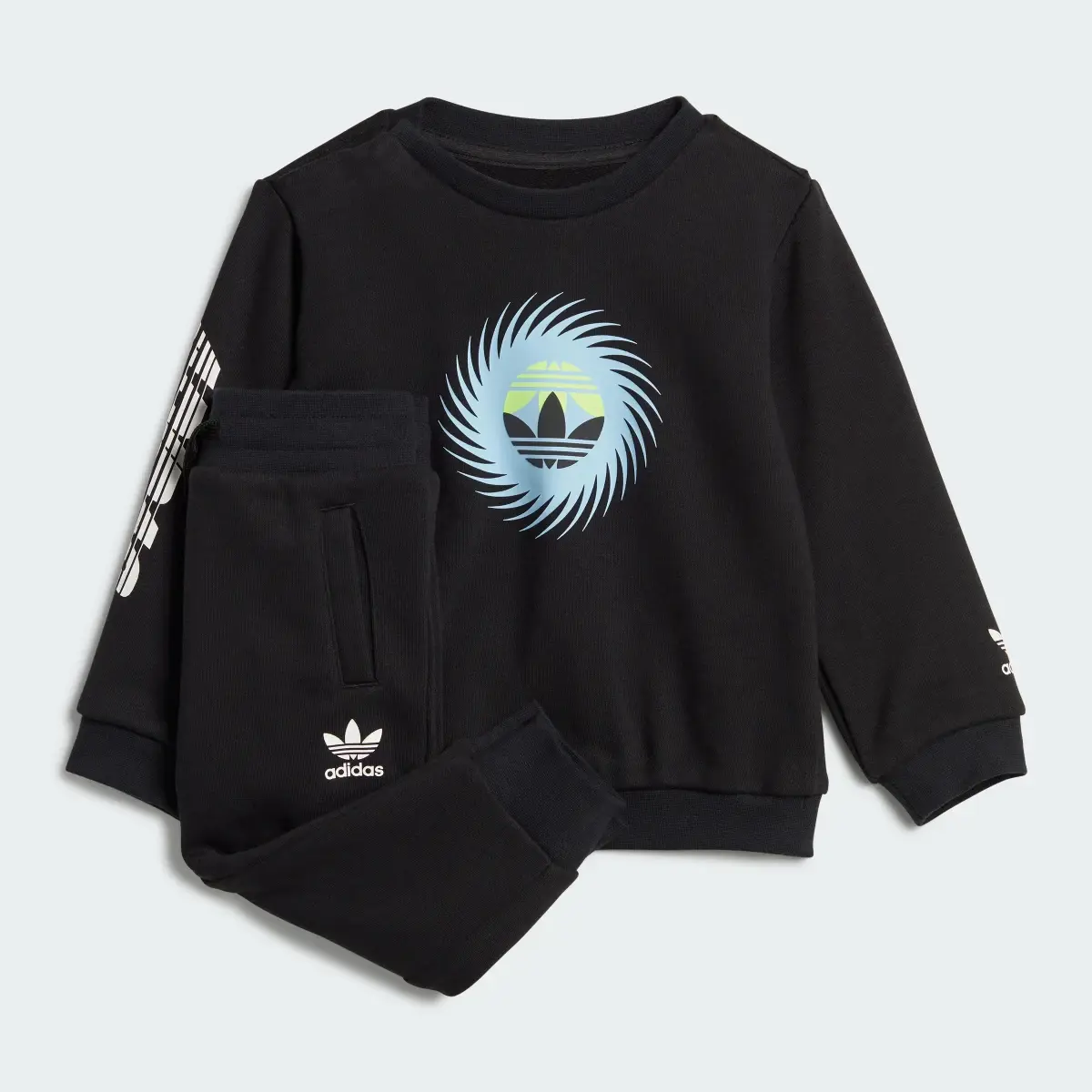 Adidas Graphics Crew Sweatshirt and Pants Set. 2