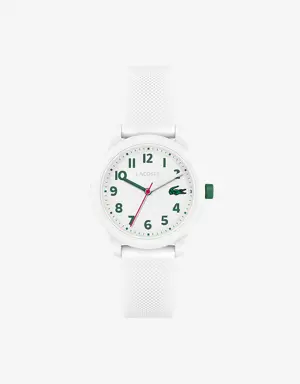 Relógio Lacoste.12.12 com pulseira de silicone branco para criança