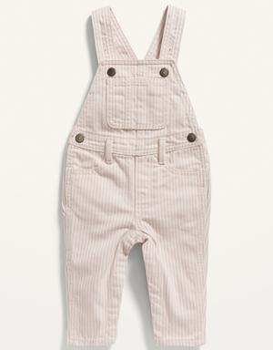 Unisex Pink-Stripe Jean Overalls for Baby pink