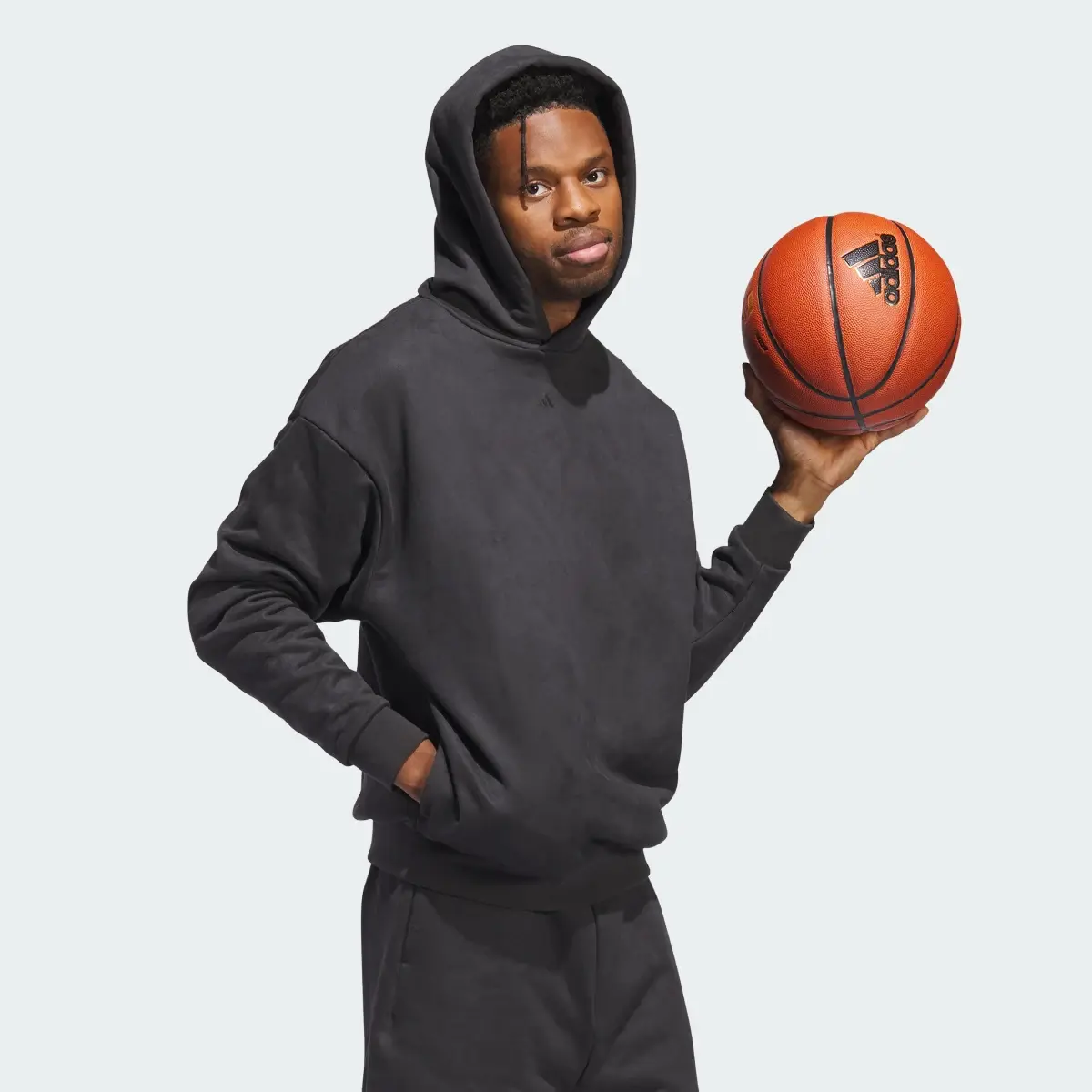 Adidas Hoodie de basketball à capuche suédé. 3