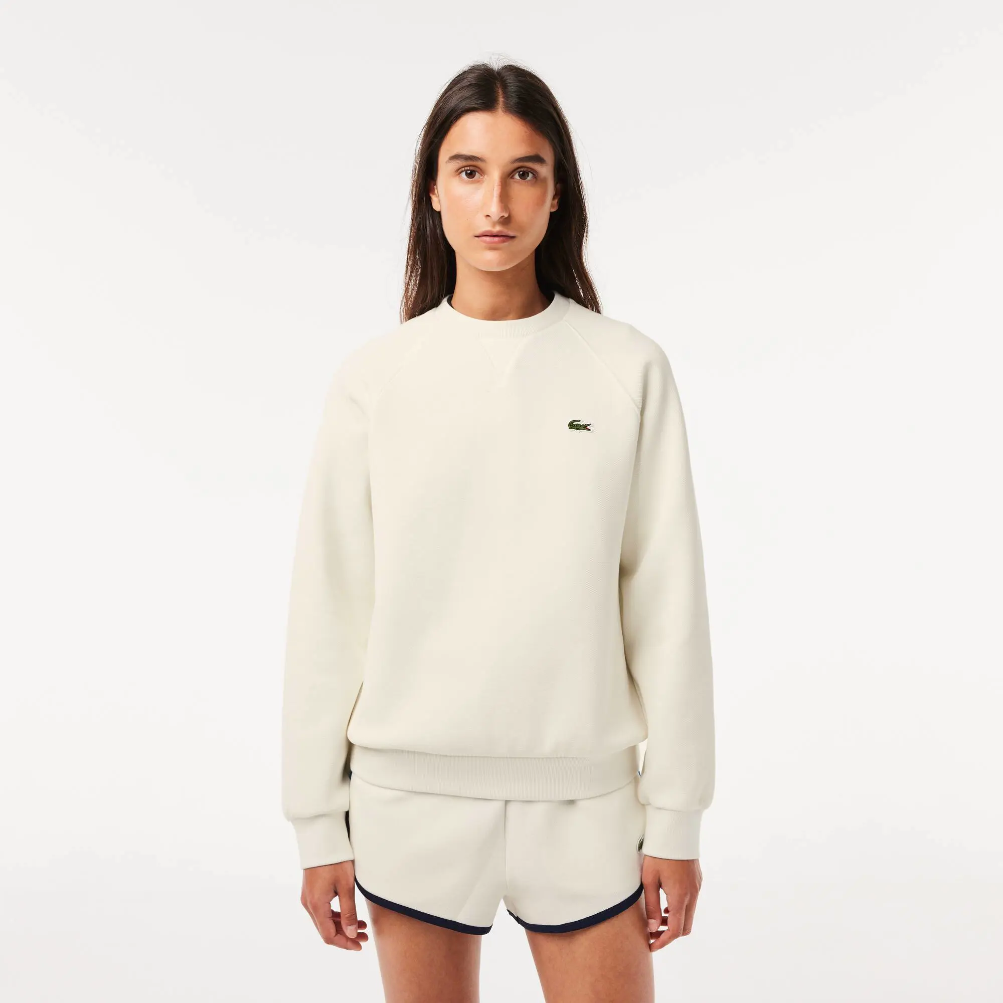 Lacoste Women’s Crew Neck Double-sided Piqué Jogger Sweatshirt. 1