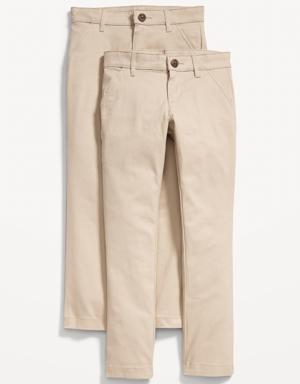 School Uniform Skinny Chino Pants 2-Pack for Girls beige