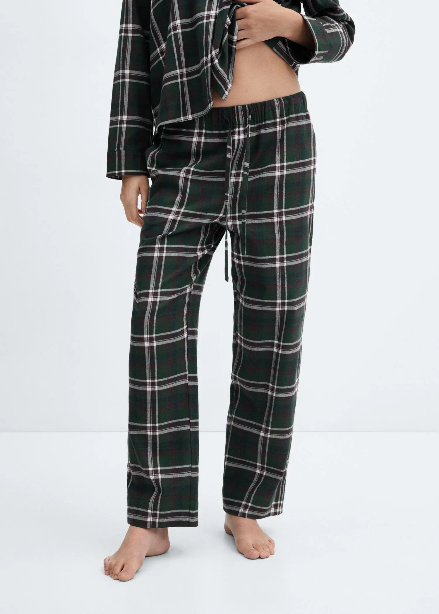 Mango Pamuklu flanel pijama pantolonu. 2