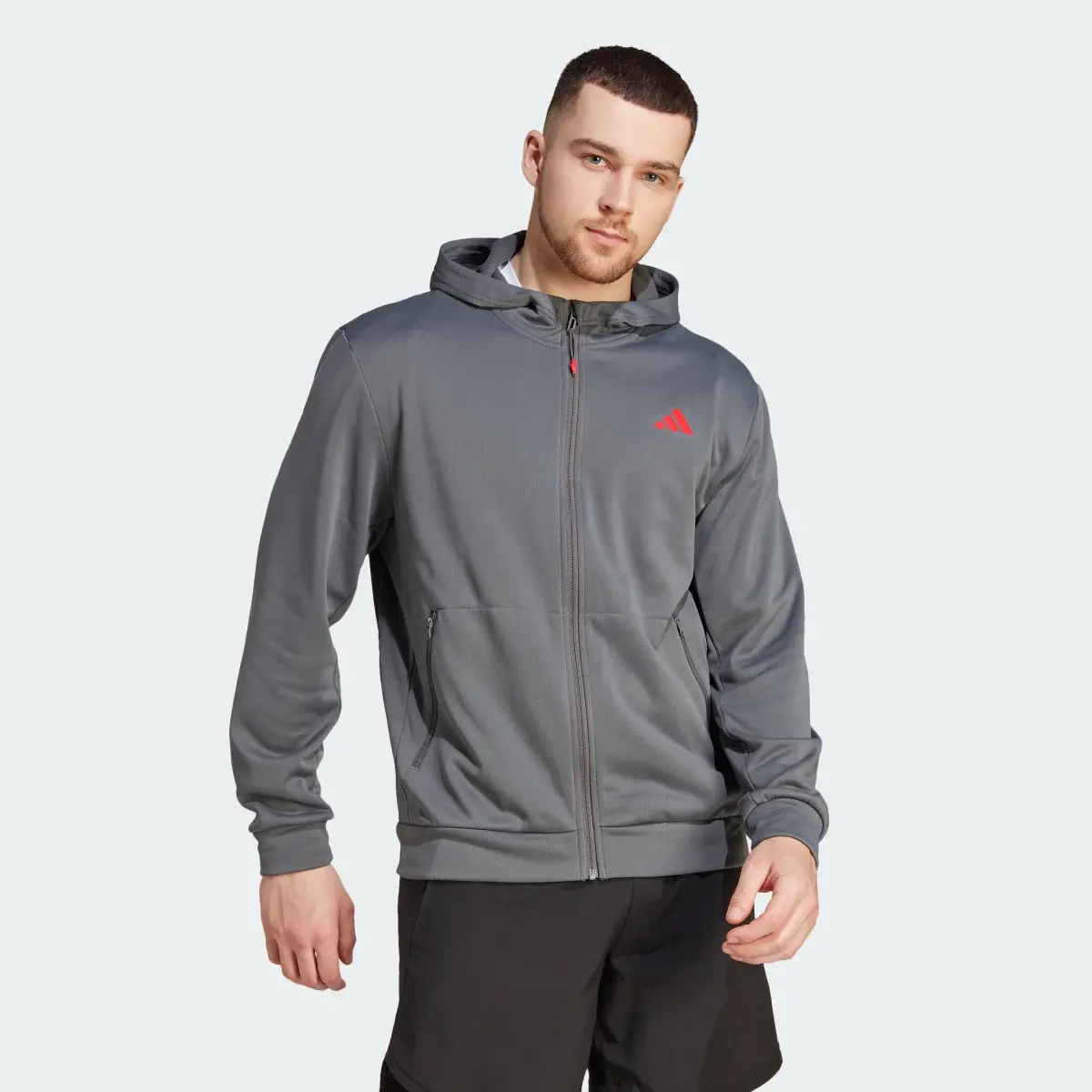 Adidas Train Essentials Seasonal Training Full-Zip Hoodie. 2