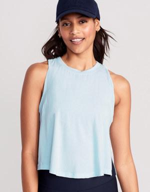 Old Navy UltraLite All-Day Sleeveless Cropped Top for Women blue