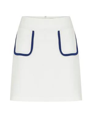 Pocket Detailed White Mini Skirt