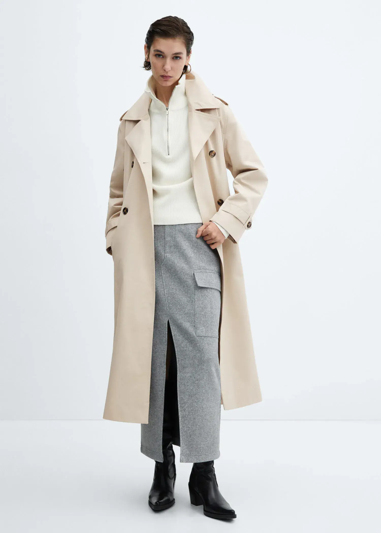 Mango Double-button trench coat. 2
