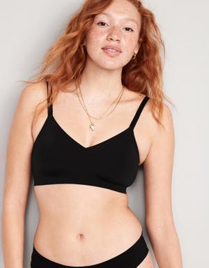 Soft-Knit Bralette Top for Women black