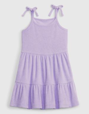 Toddler Towel Terry Tiered Dress purple