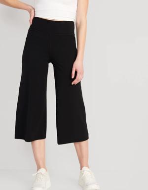 Old Navy Extra High-Waisted PowerLite Lycra° ADAPTIV Cropped Hybrid Pants for Women black