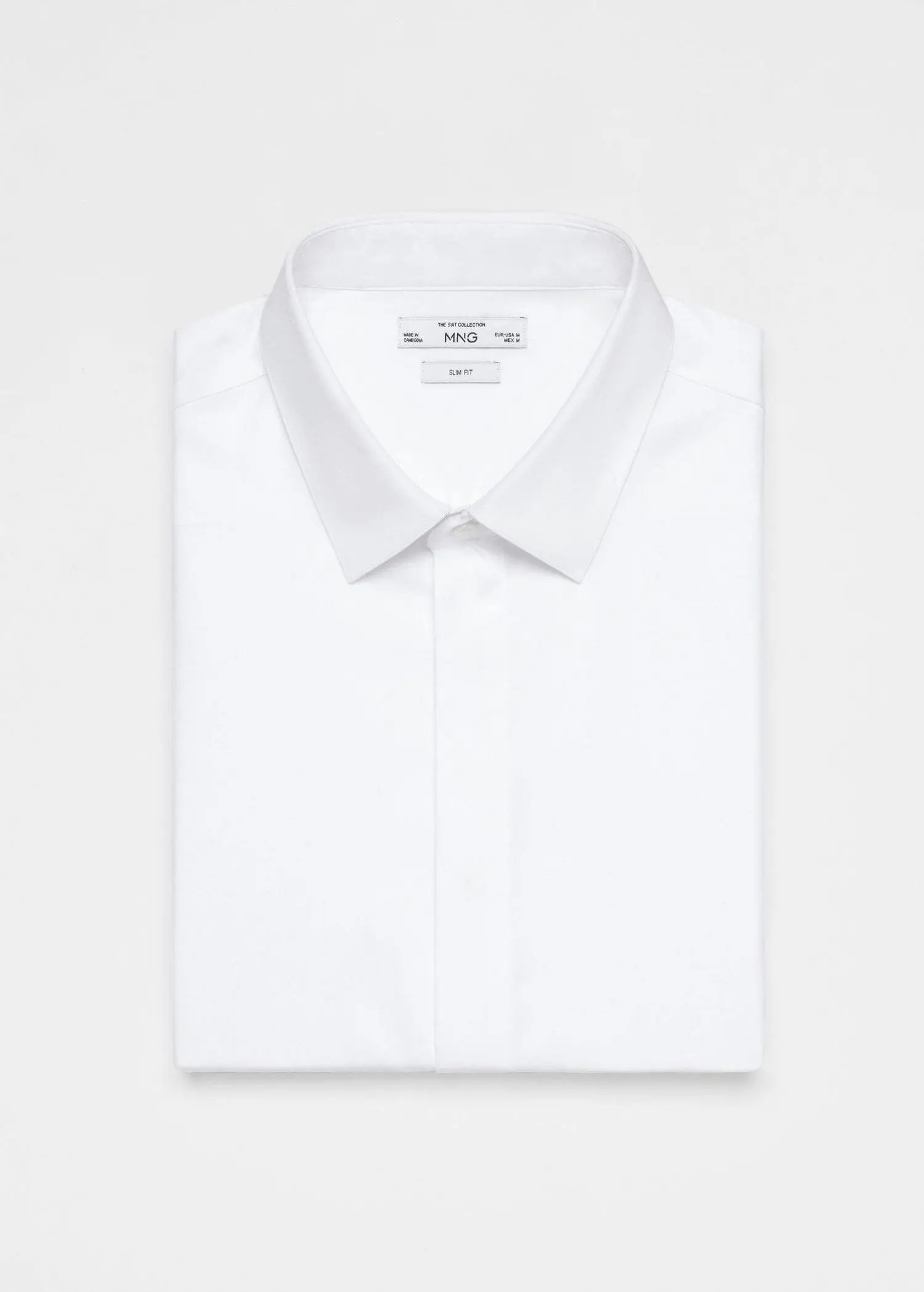Mango 100% cotton slim-fit suit shirt. 1