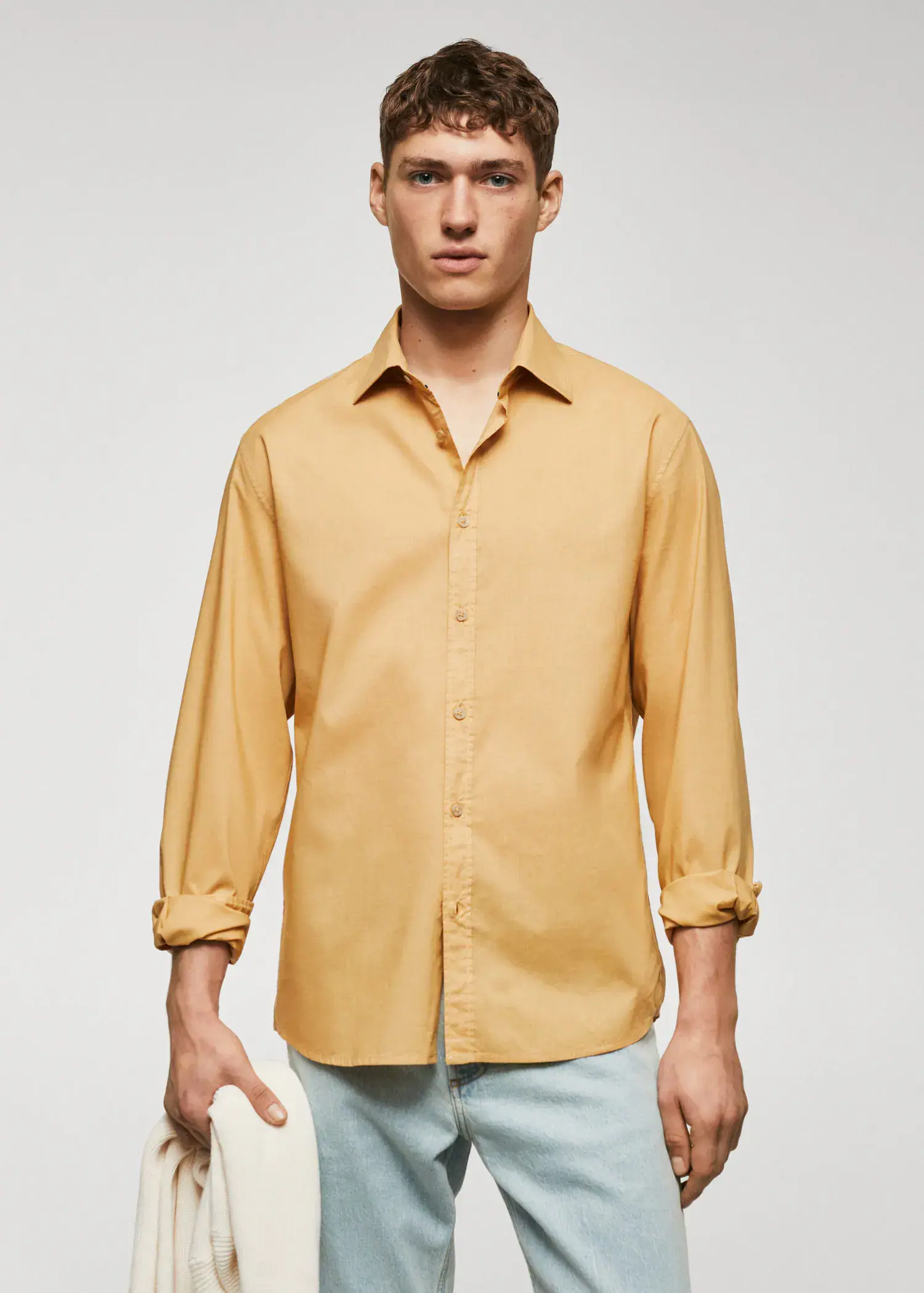 Mango Camisa regular fit algodón voile. 1