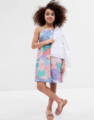 Kids Shiny Halter Dress multi