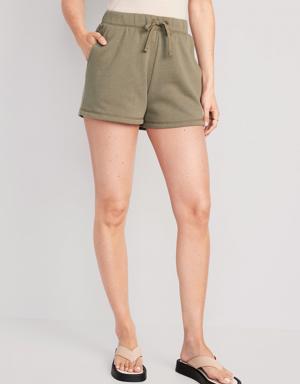 Extra High-Waisted Vintage Shorts for Women -- 3-inch inseam green