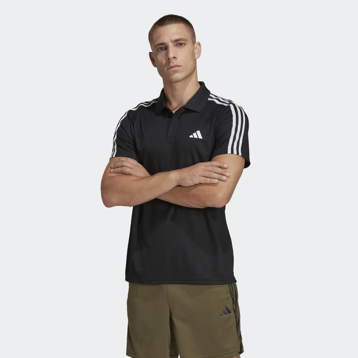 Adidas Train Essentials Piqué 3-Stripes Training Polo Shirt. 2