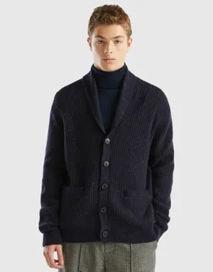 cardigan in wool blend with pockets