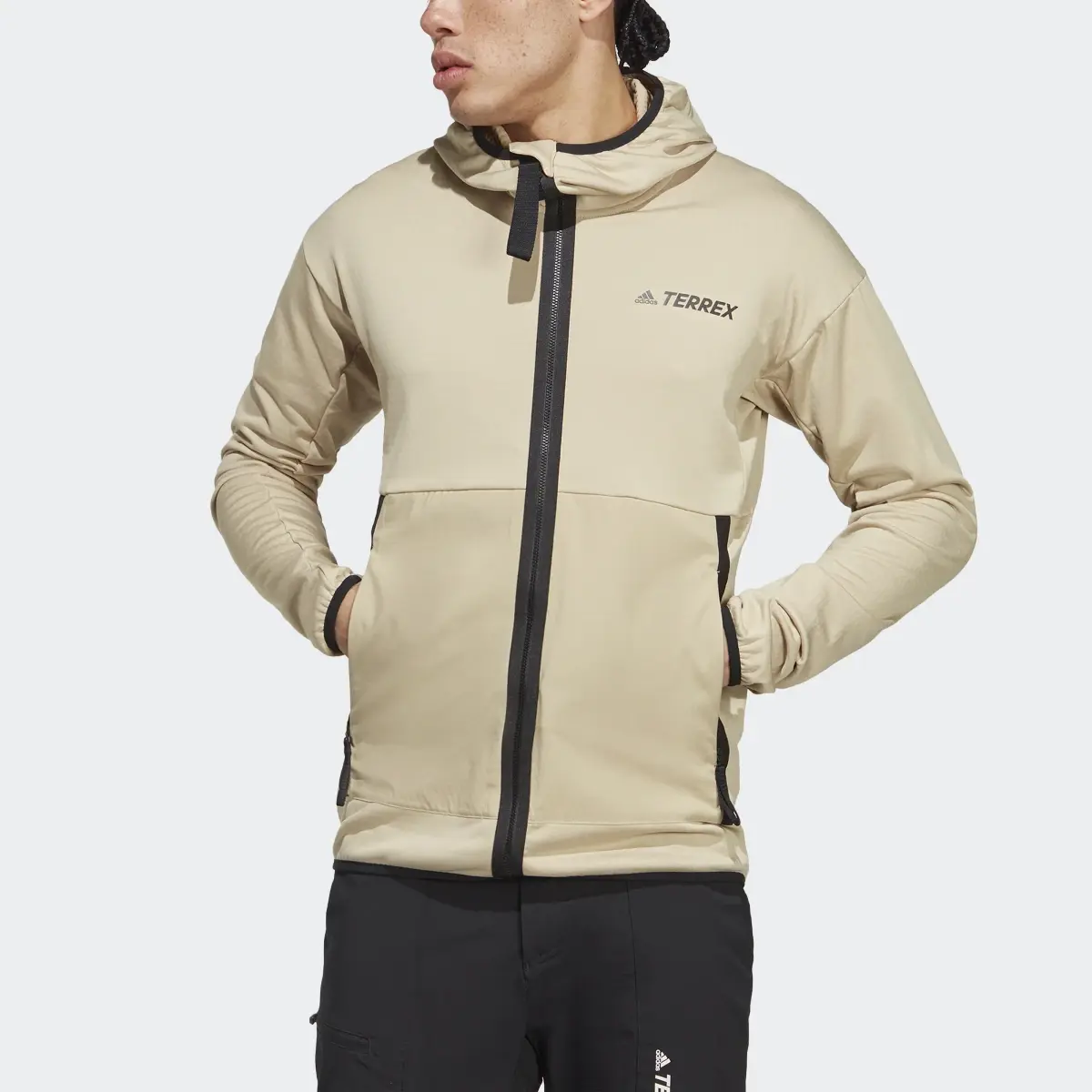 Adidas TERREX Tech Fleece Light Hooded Hiking Jacket. 1