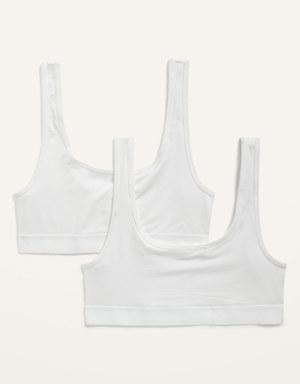 Supima® Cotton-Blend Bralette Top 2-Pack for Women white