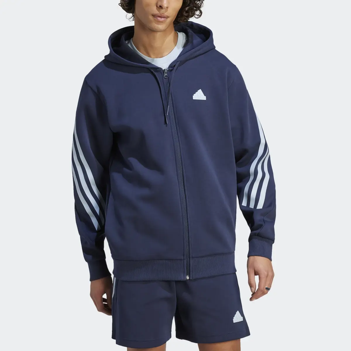 Adidas Veste à capuche entièrement zippée 3 bandes Future Icons. 1