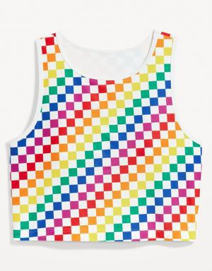 Matching Pride Gender-Neutral Longline Swim Tank Top for Adults multi