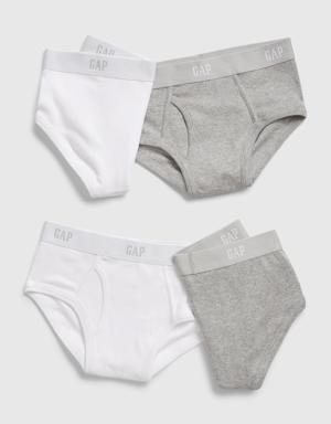 Kids Organic Cotton Solid Briefs (4-Pack) multi