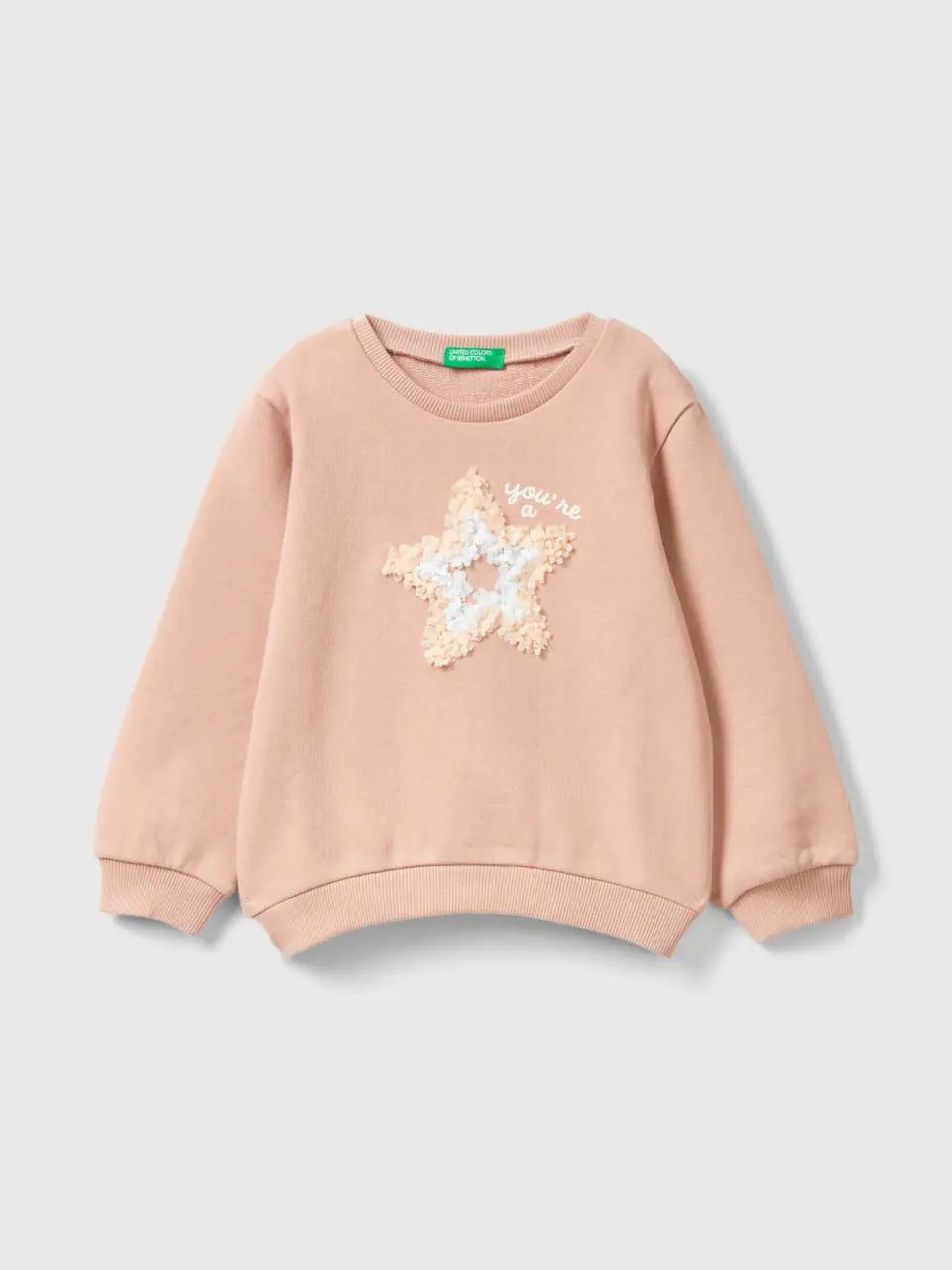 Benetton sweatshirt with petal look applique. 1