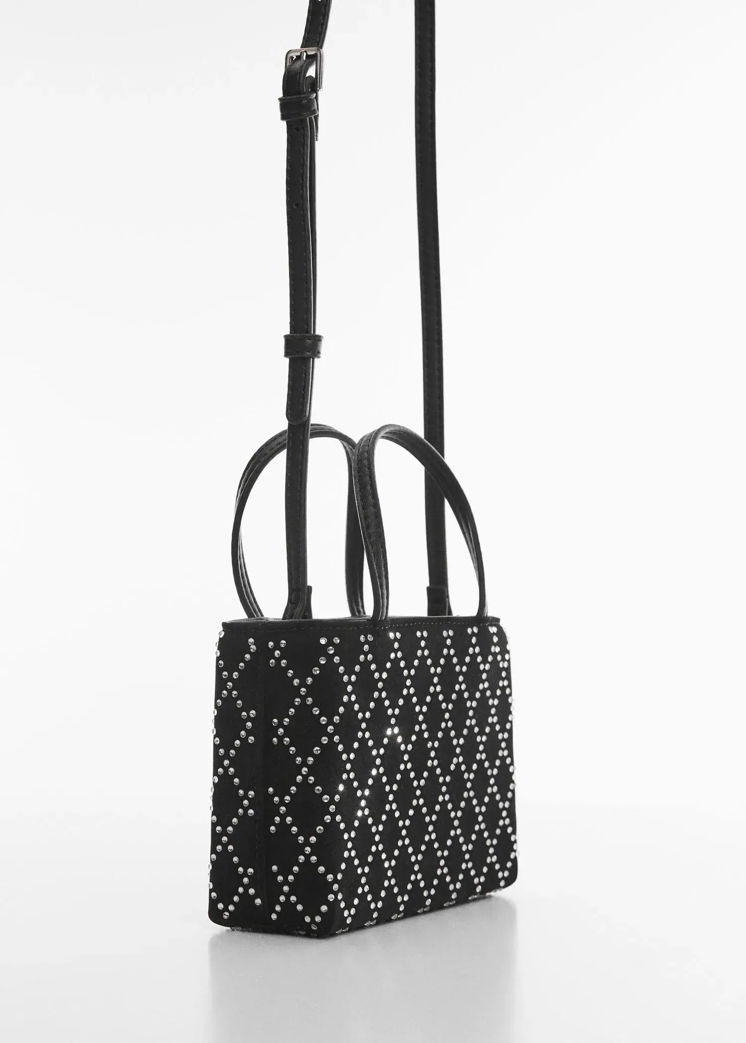 Mango Bag with double handle and rhinestone detail. 1