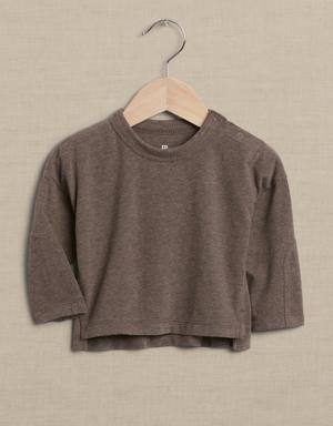 Brushed Long-Sleeve T-Shirt for Baby + Toddler brown